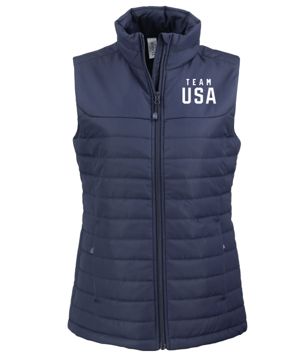 COM 2026 Milan Cortina Ladies Eco Puffer Vest Navy 